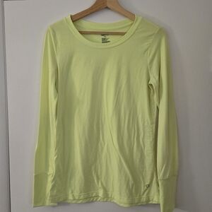 Gap Body High Visibility Neon Yellow Long Sleeve Shirt With Thumb Holes